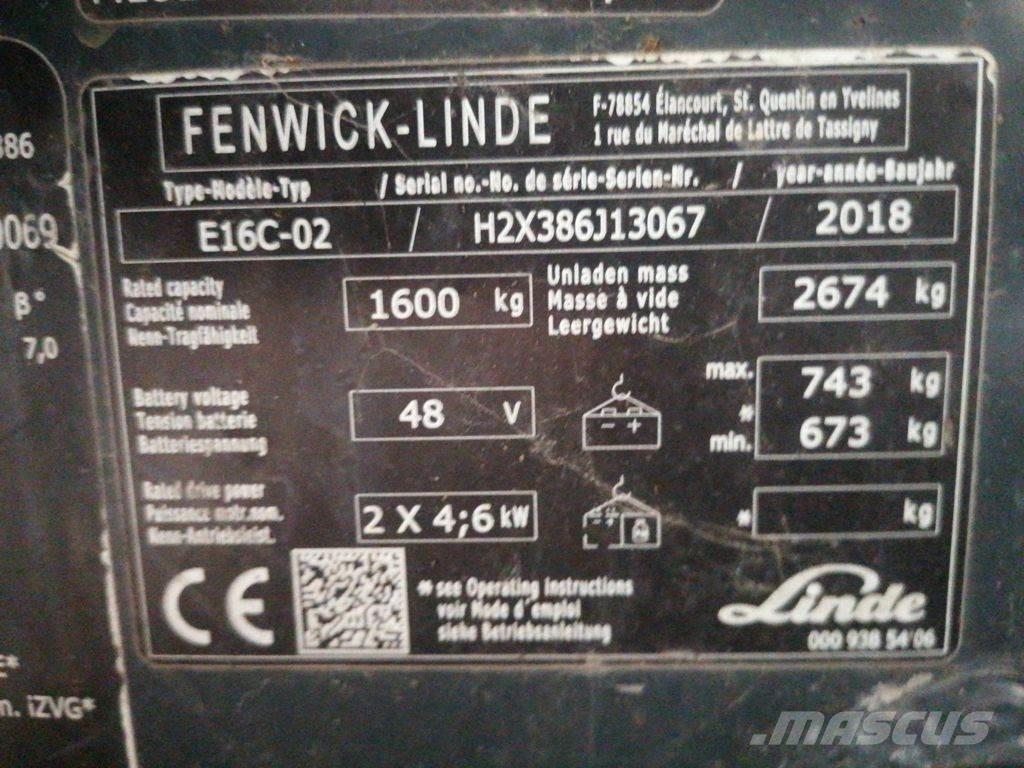 Linde E16C 電動堆高機