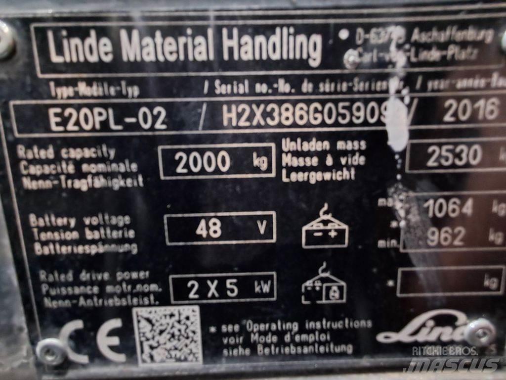 Linde E20PL-02 電動堆高機
