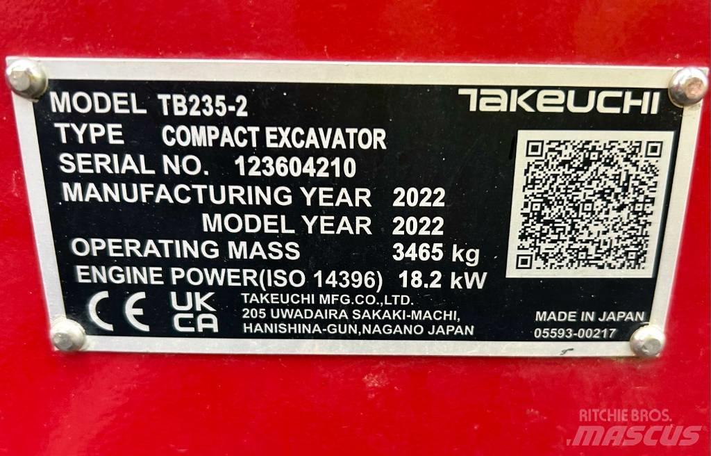 Takeuchi TB 235-2 V3 小型挖土機/掘鑿機<7t(小型挖掘機)