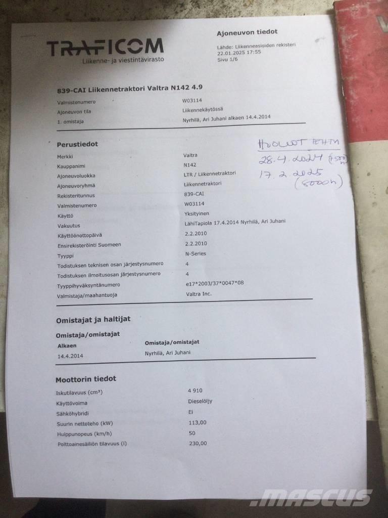 Valtra N 142 Direct 曳引機