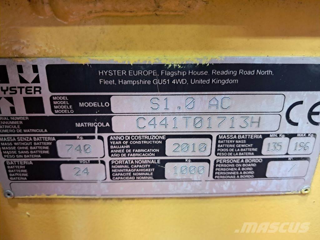 Hyster S1.0 AC 行走控制式堆積機