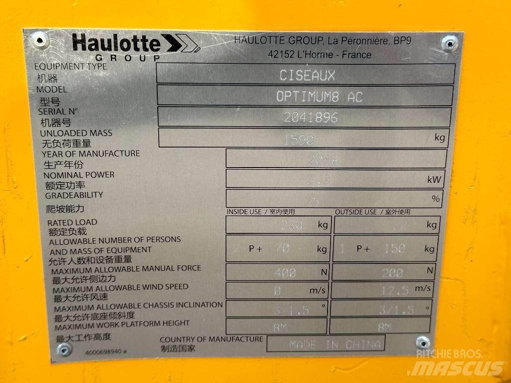 Haulotte OPTIMUM 8 剪式升降機