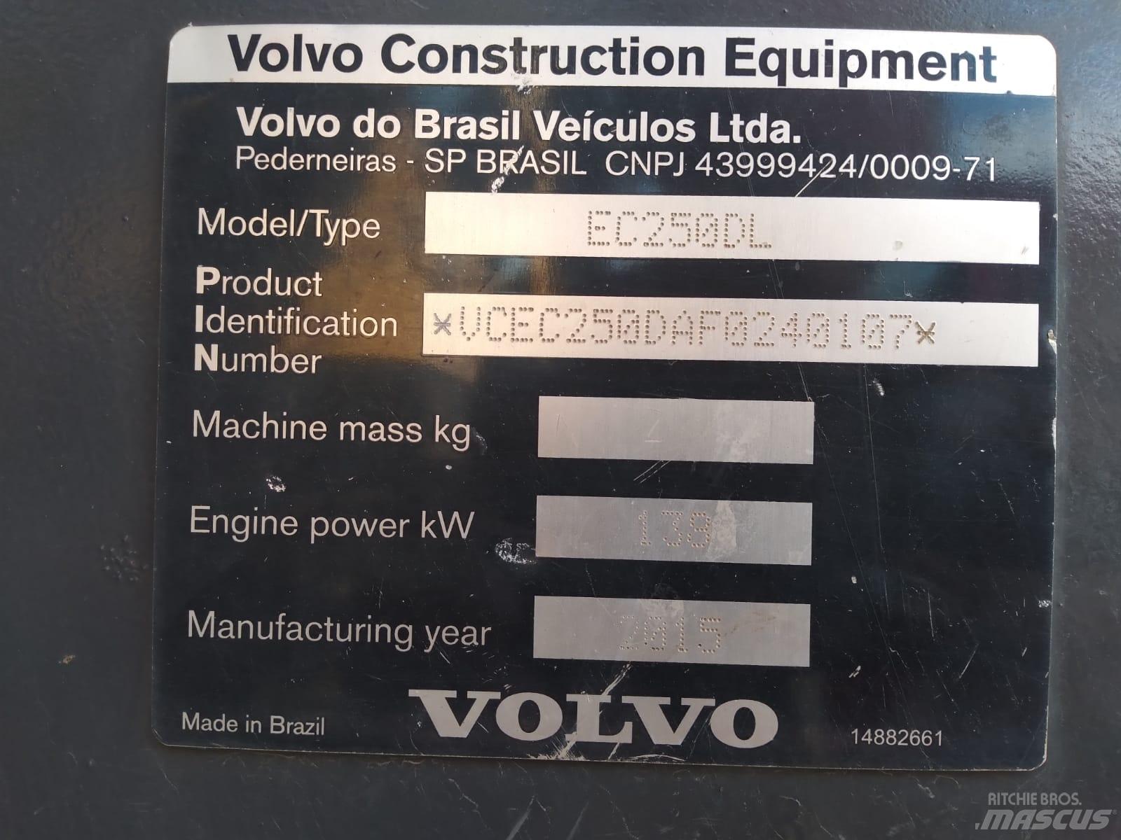 Volvo EC 250 D L 履帶式 挖土機/掘鑿機/挖掘機