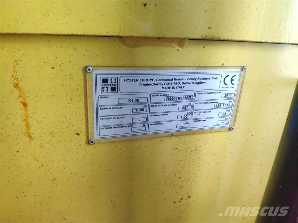 Hyster S1.0E 行走控制式堆積機