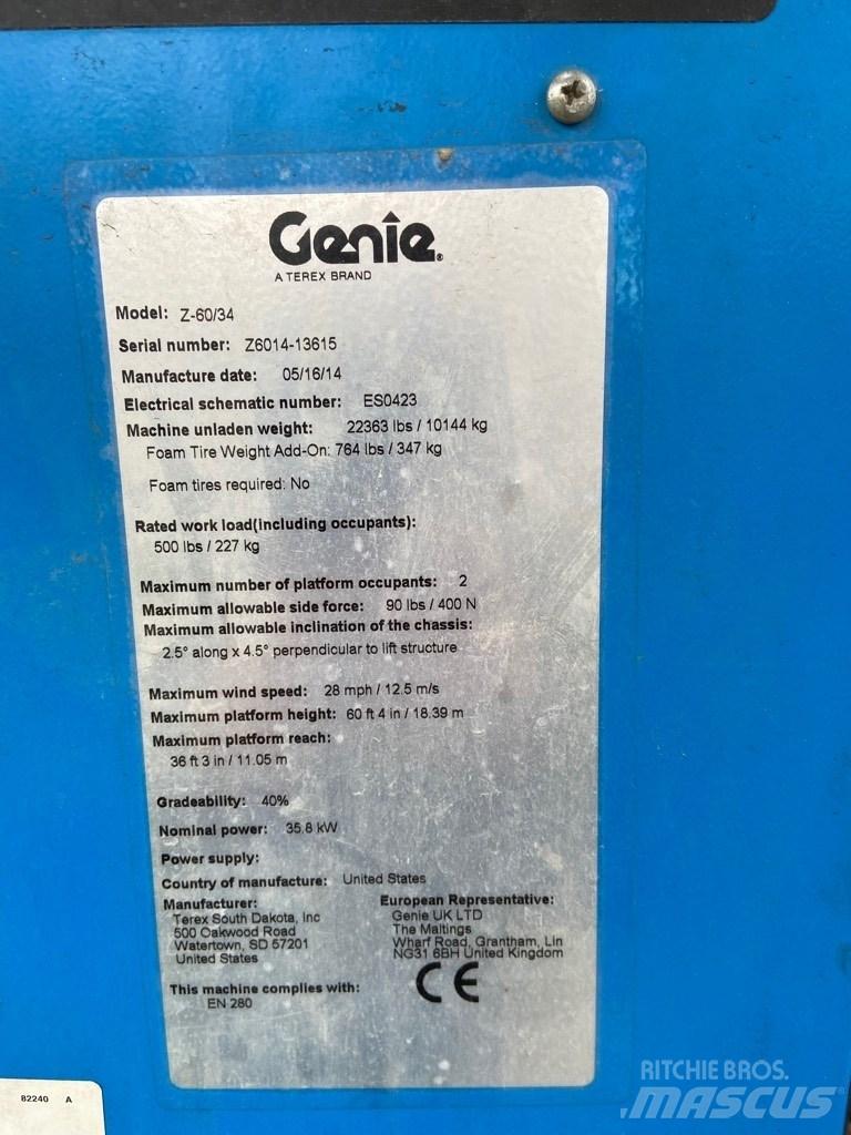 Genie Z 60/34 RT 曲臂高空作業車