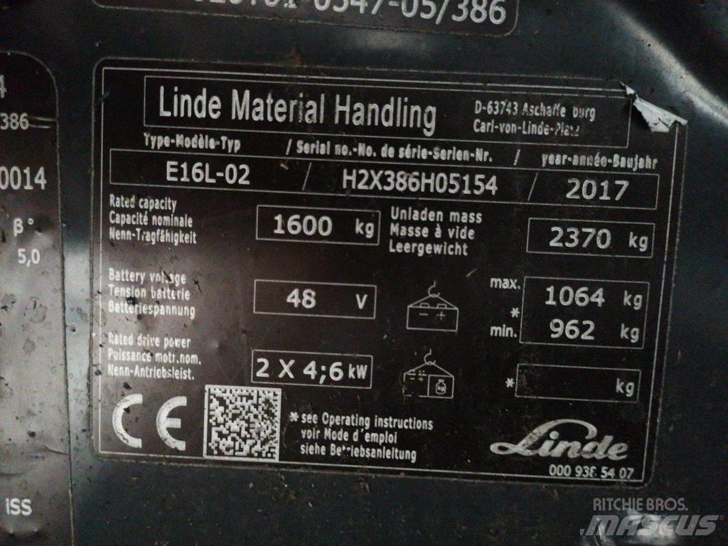 Linde E16L-02 電動堆高機