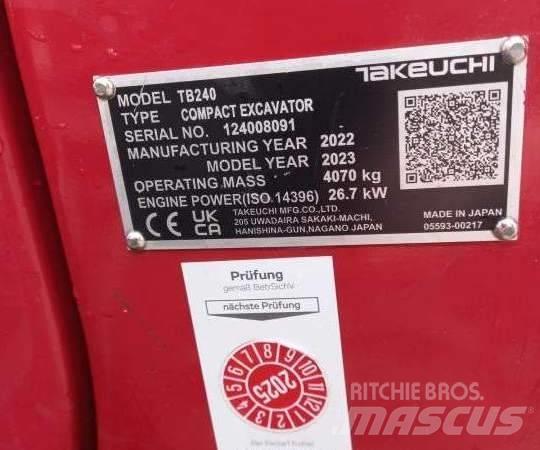 Takeuchi TB 240 DPF 小型挖土機/掘鑿機<7t(小型挖掘機)