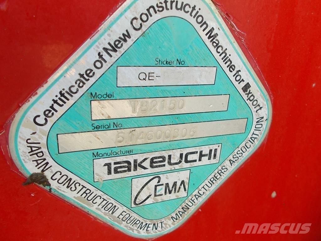 Takeuchi TB 2150 履帶式 挖土機/掘鑿機/挖掘機