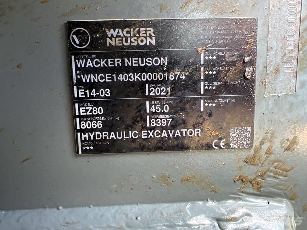 Wacker Neuson EZ80 履帶式 挖土機/掘鑿機/挖掘機
