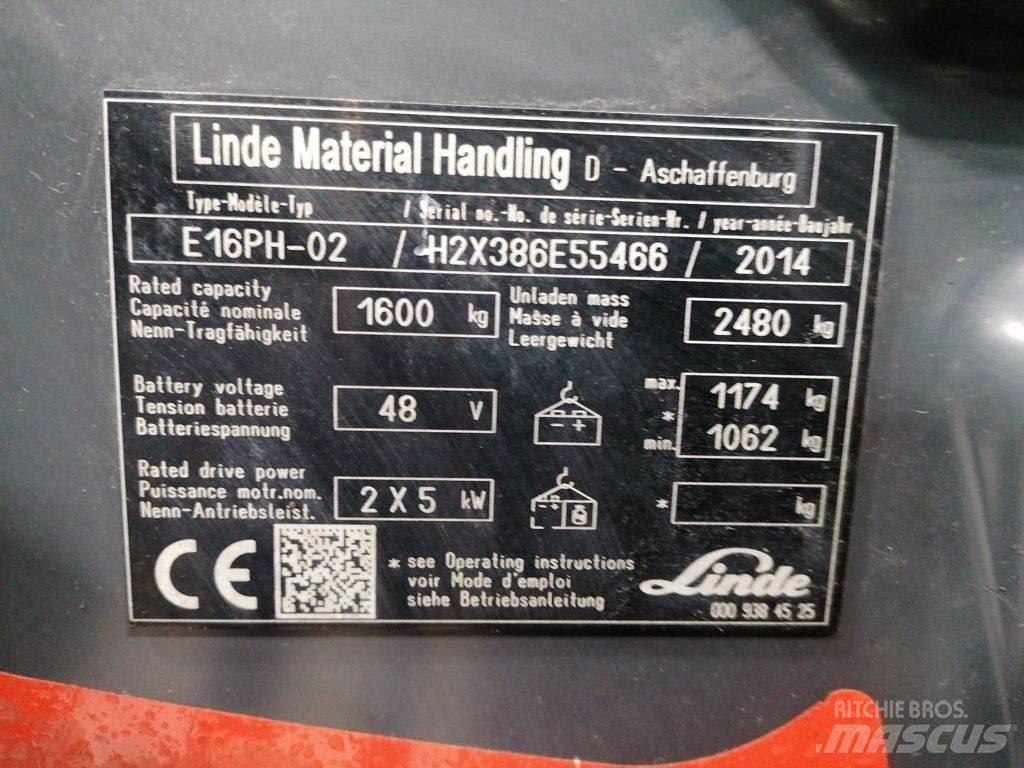 Linde E16PH-02 電動堆高機