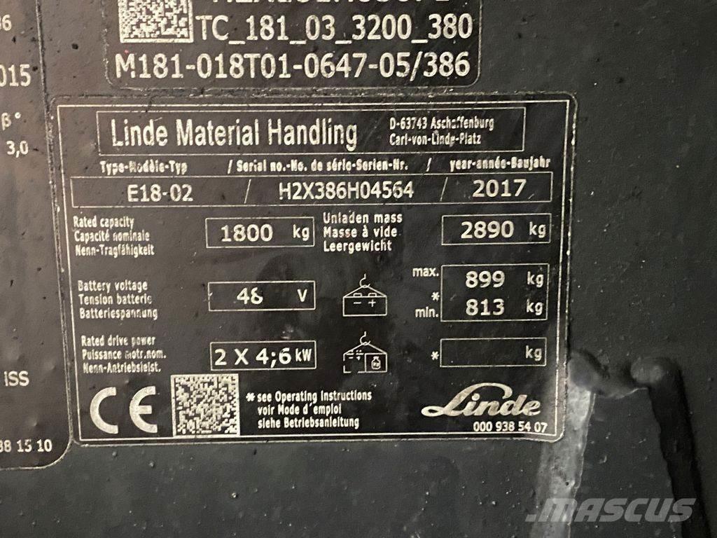 Linde E18-02 電動堆高機