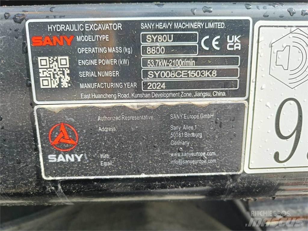Sany SY80U 中型挖土機/掘鑿機/挖掘機 7t-12t