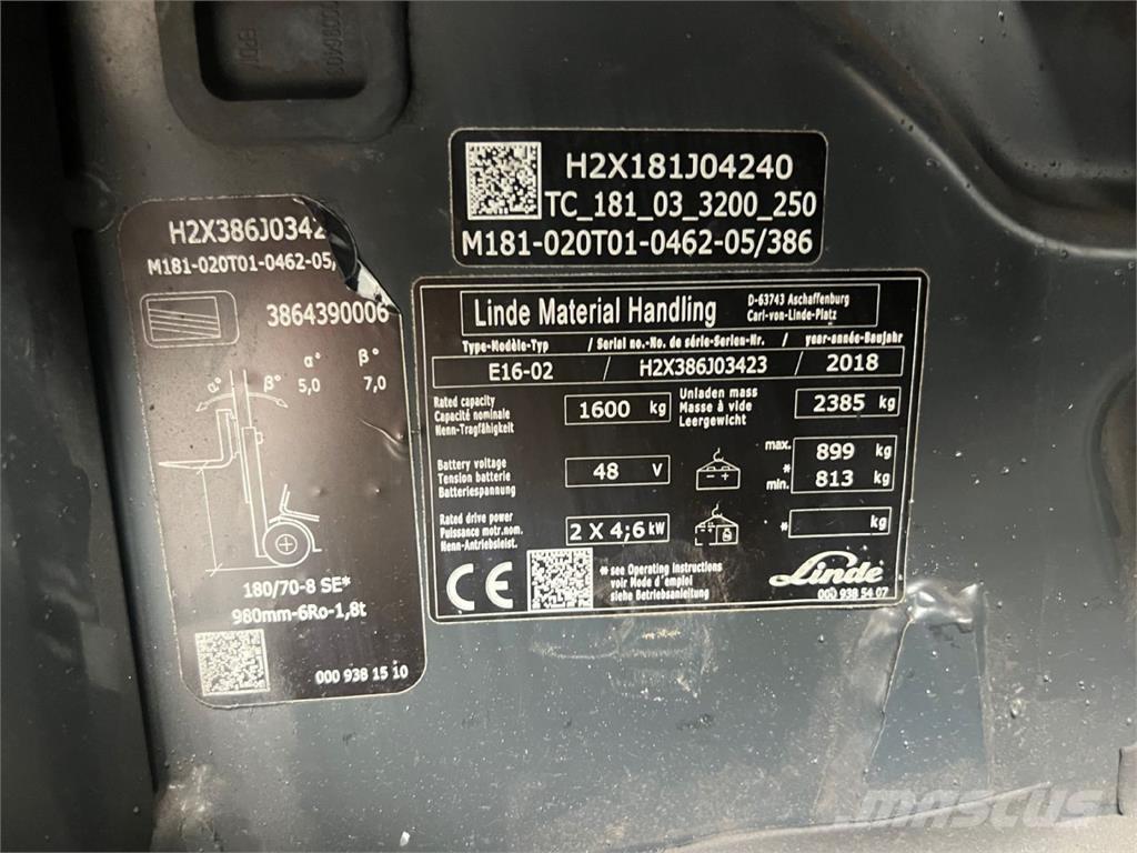 Linde E16 電動堆高機