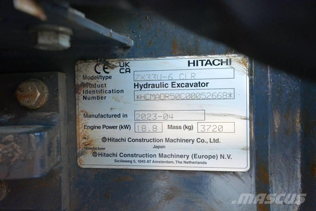 Hitachi ZX 33 U-6 小型挖土機/掘鑿機<7t(小型挖掘機)