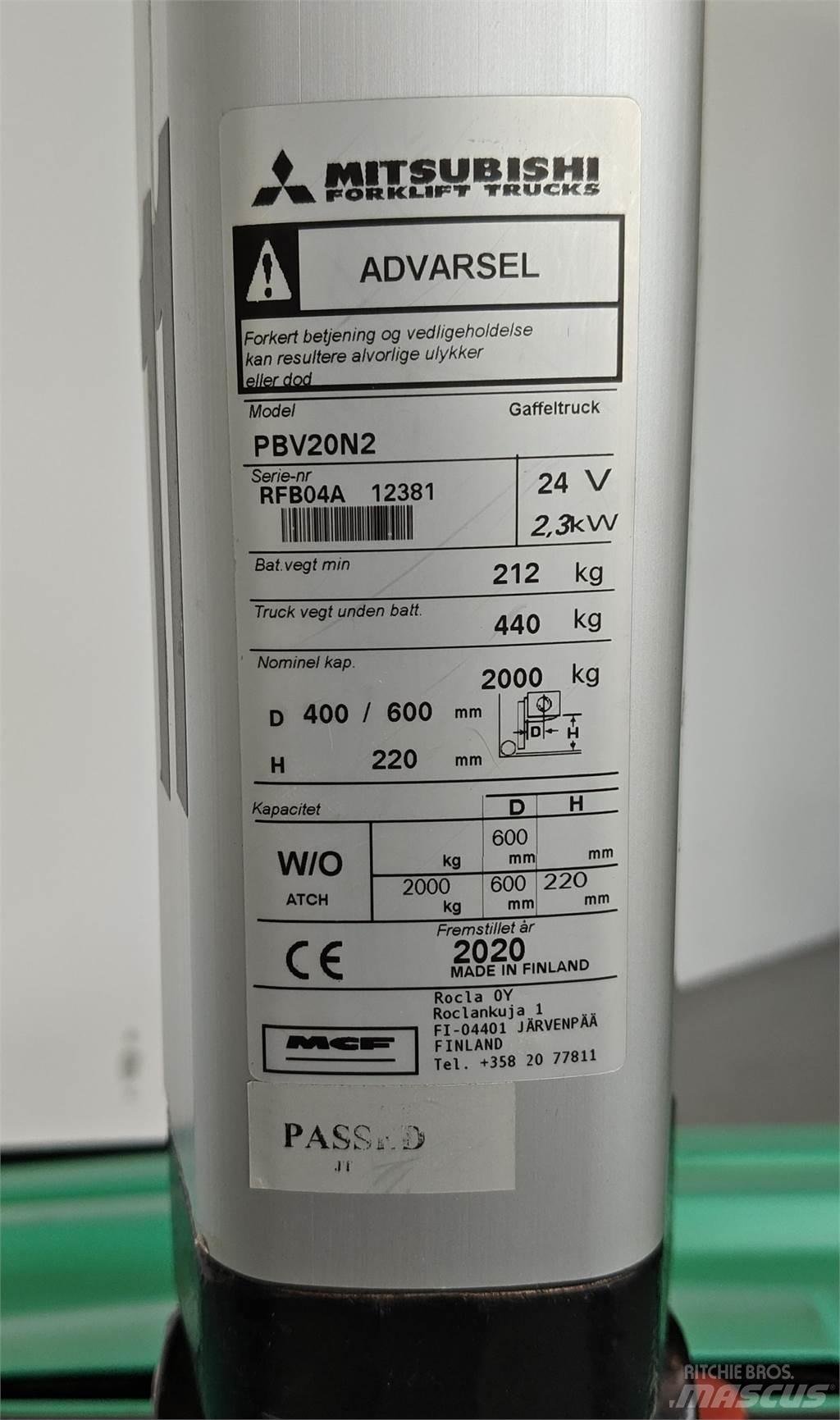 Mitsubishi PBV20N2 堆高機(叉車)-其他