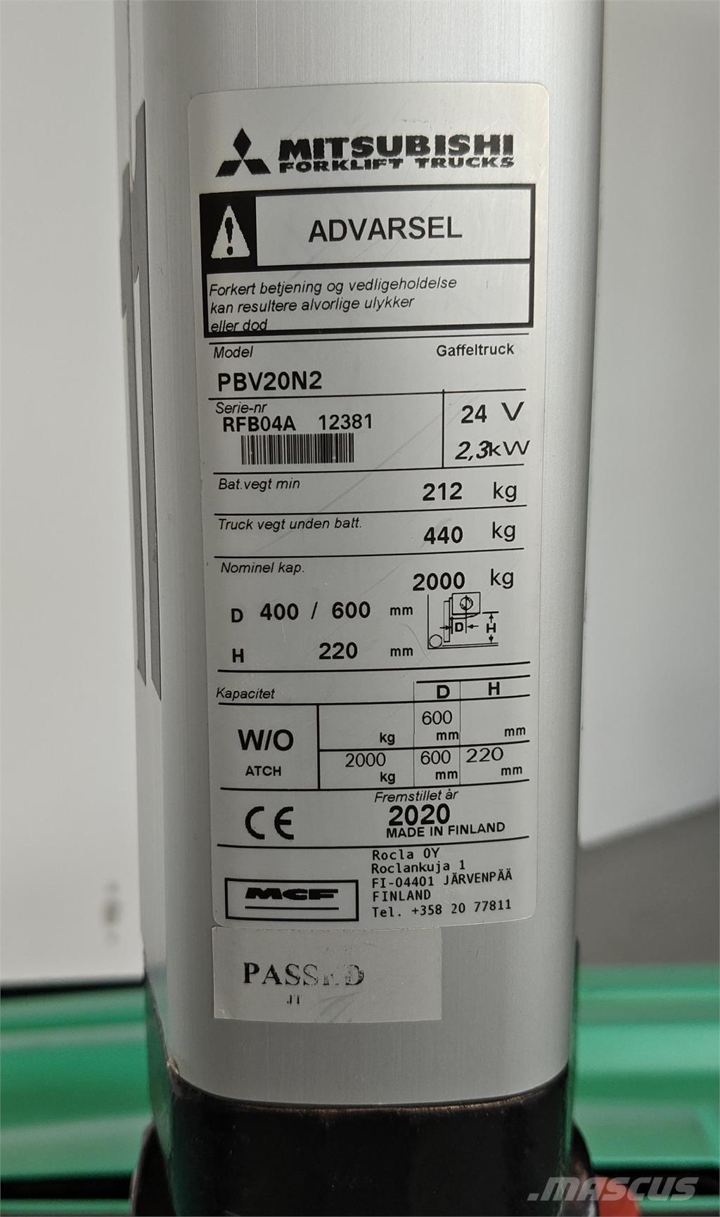 Mitsubishi PBV20N2 平台卡車