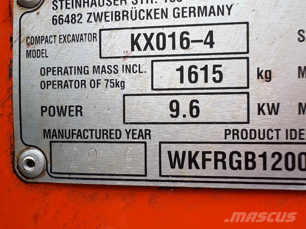 Kubota KX 016-4 小型挖土機/掘鑿機<7t(小型挖掘機)