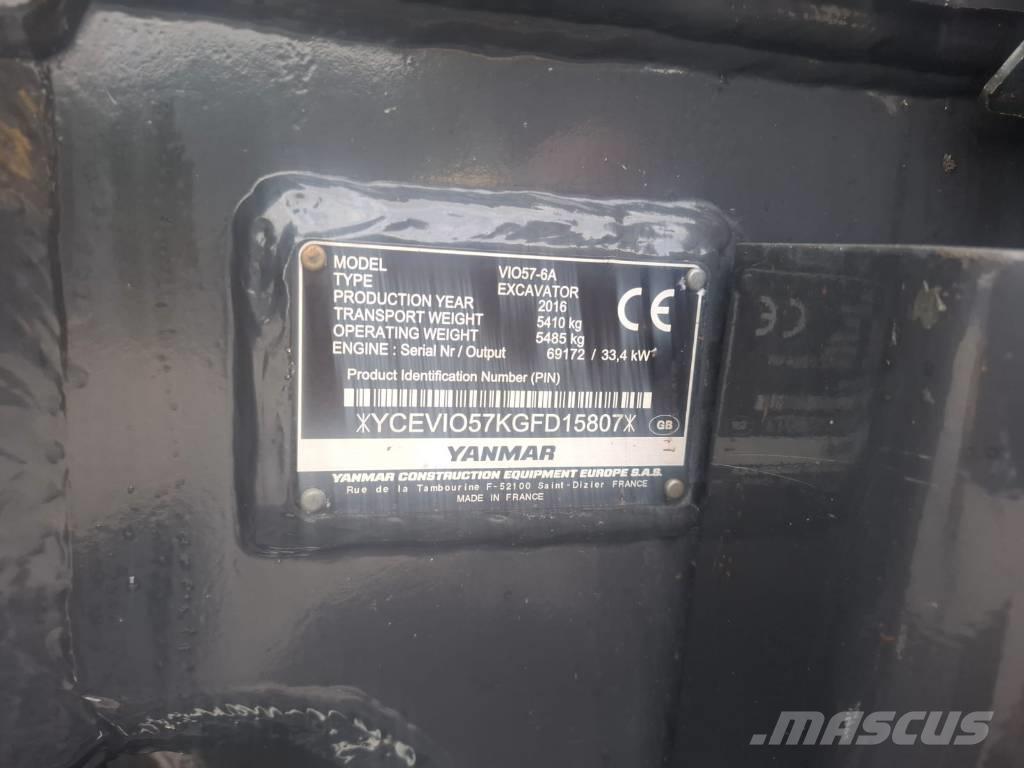 Yanmar vio 57-6A 小型挖土機/掘鑿機<7t(小型挖掘機)