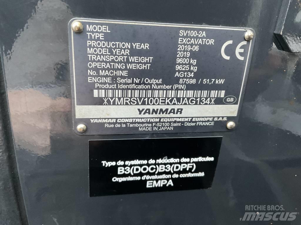Yanmar SV100-2A 中型挖土機/掘鑿機/挖掘機 7t-12t