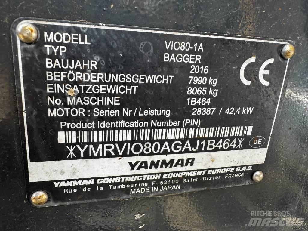 Yanmar ViO80-1A 中型挖土機/掘鑿機/挖掘機 7t-12t