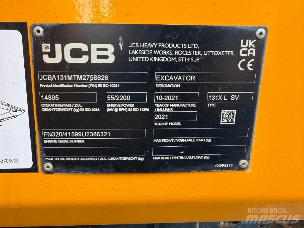 JCB 131X L SV 履帶式 挖土機/掘鑿機/挖掘機
