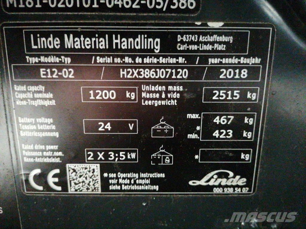 Linde E12-02 電動堆高機