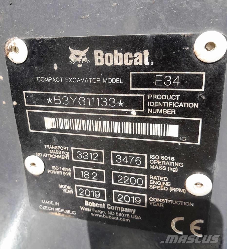 Bobcat E34 小型挖土機/掘鑿機<7t(小型挖掘機)
