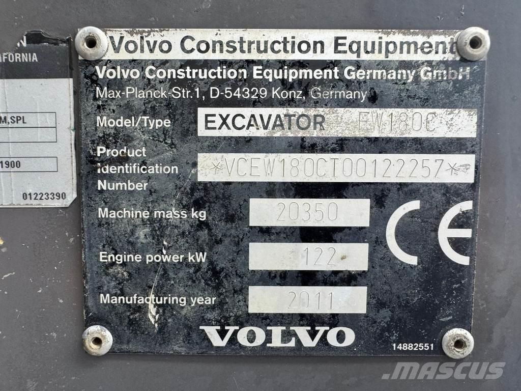 Volvo EW180C 旋轉式挖土機/掘鑿機/挖掘機