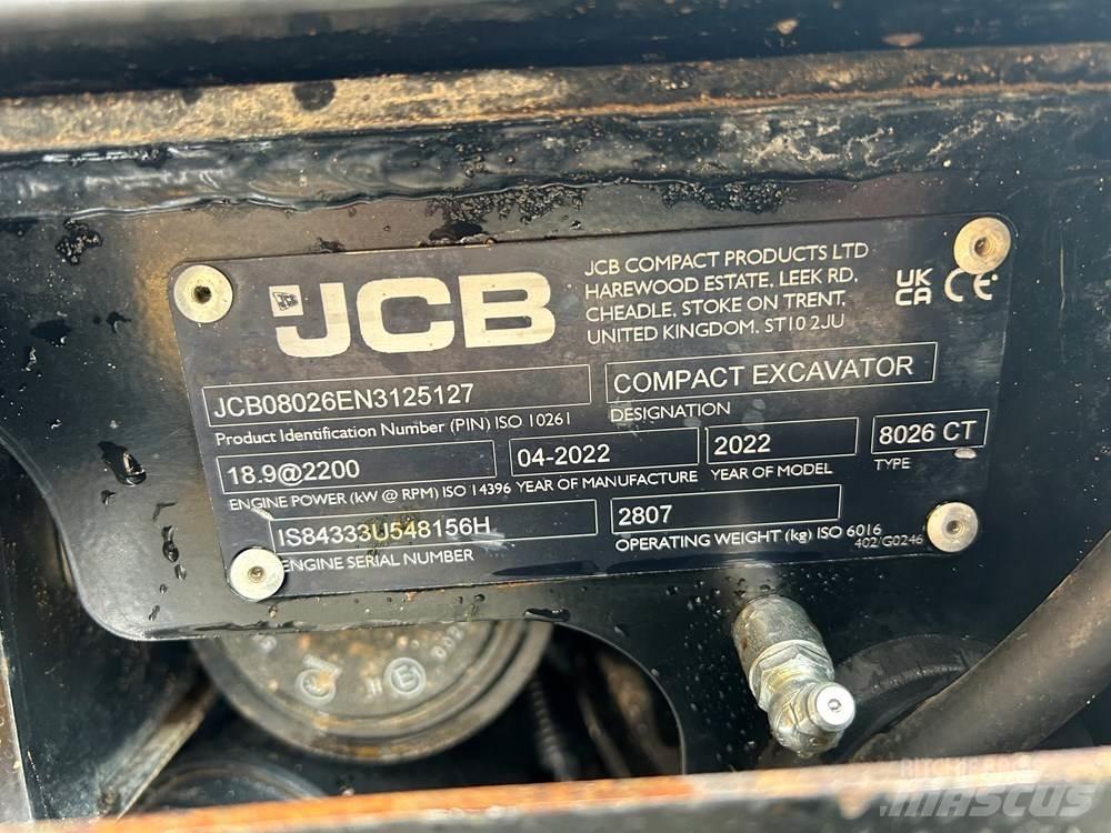 JCB 8026 CTS 小型挖土機/掘鑿機<7t(小型挖掘機)
