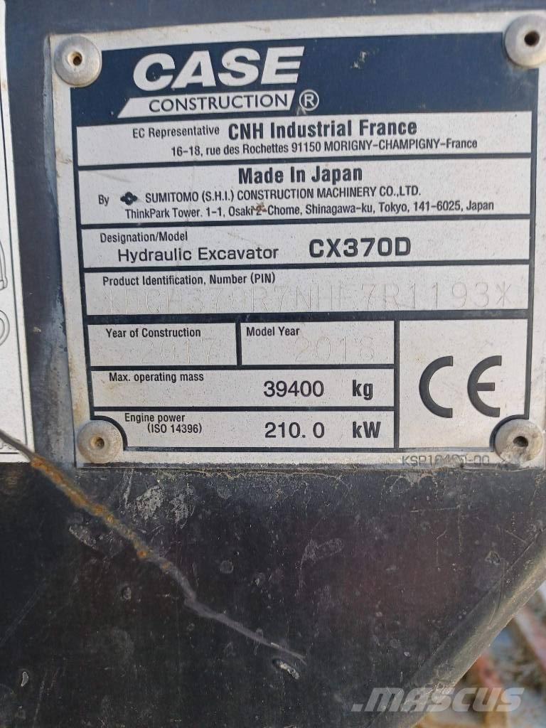 CASE CX 370 D 履帶式 挖土機/掘鑿機/挖掘機