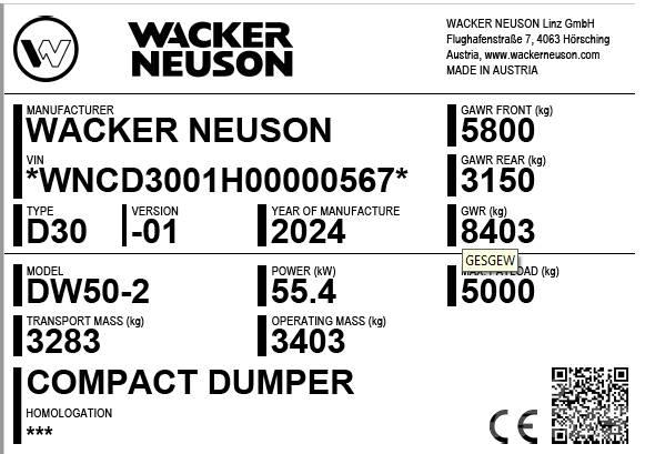 Wacker Neuson DW50-2 側卸礦車
