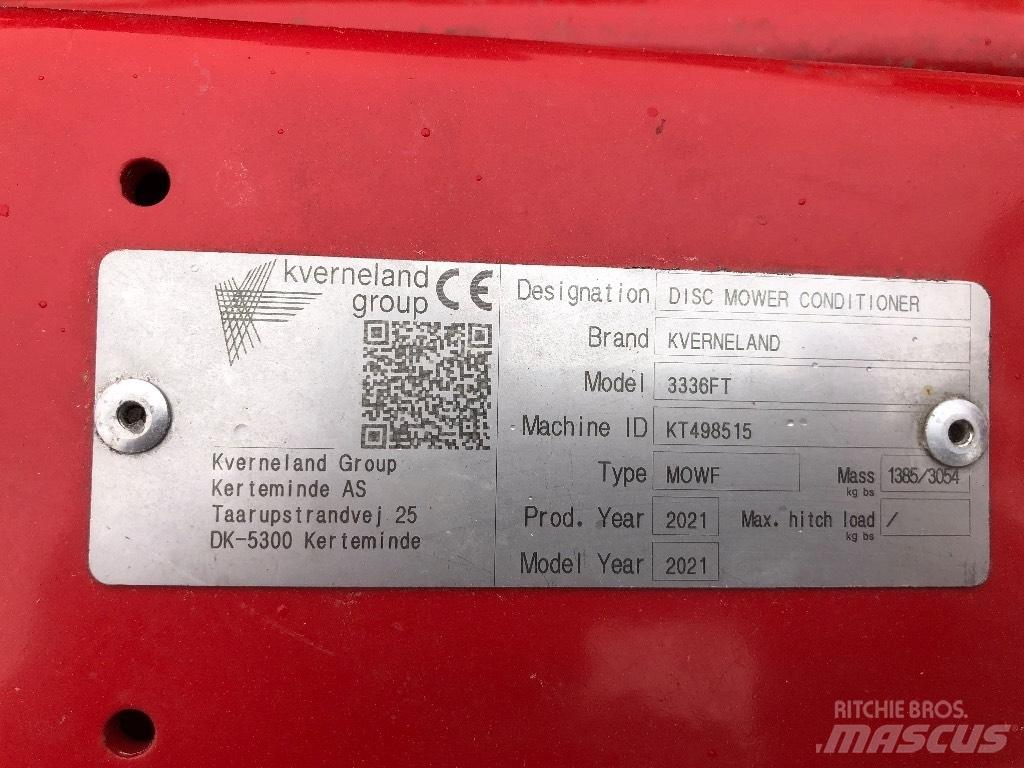 Kverneland 3336 FT 割草調節裝置