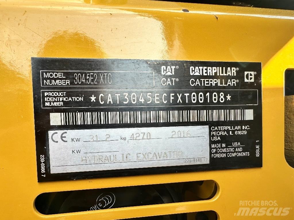 CAT 304.5 E2 XTC 小型挖土機/掘鑿機<7t(小型挖掘機)