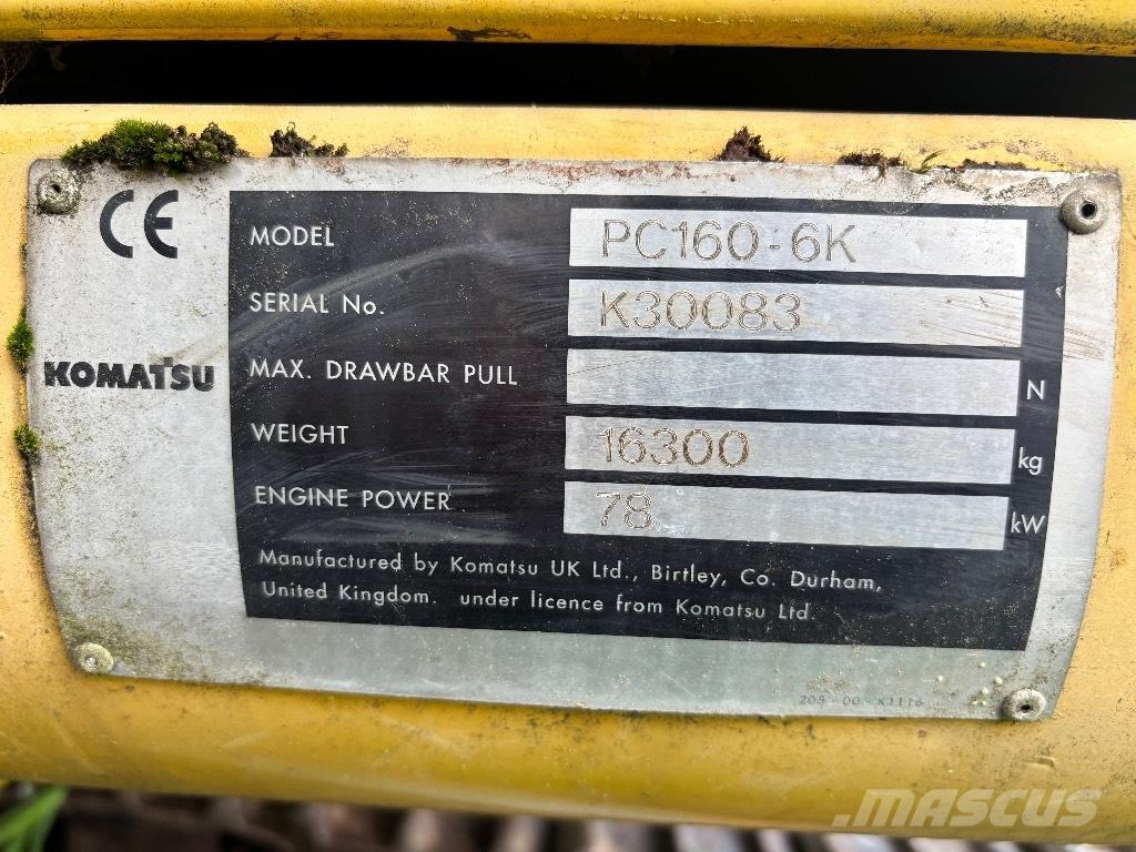 Komatsu PC 160-6K 履帶式 挖土機/掘鑿機/挖掘機