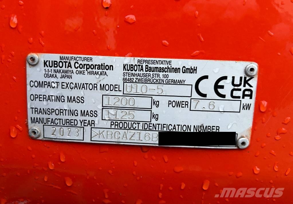 Kubota U 10-5 小型挖土機/掘鑿機<7t(小型挖掘機)