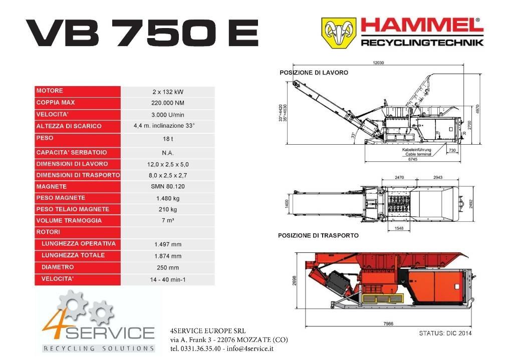 Hammel VB 750 E 廢棄物撕碎機