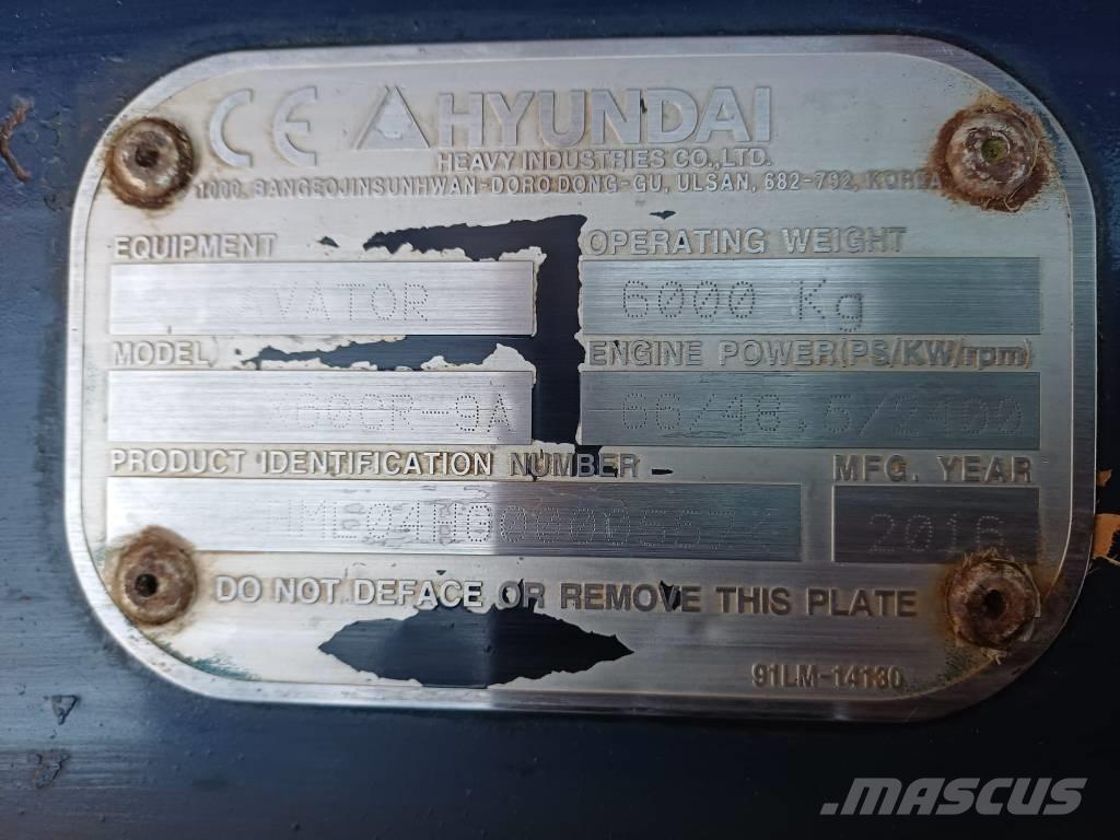 Hyundai 60cr-9a 小型挖土機/掘鑿機<7t(小型挖掘機)