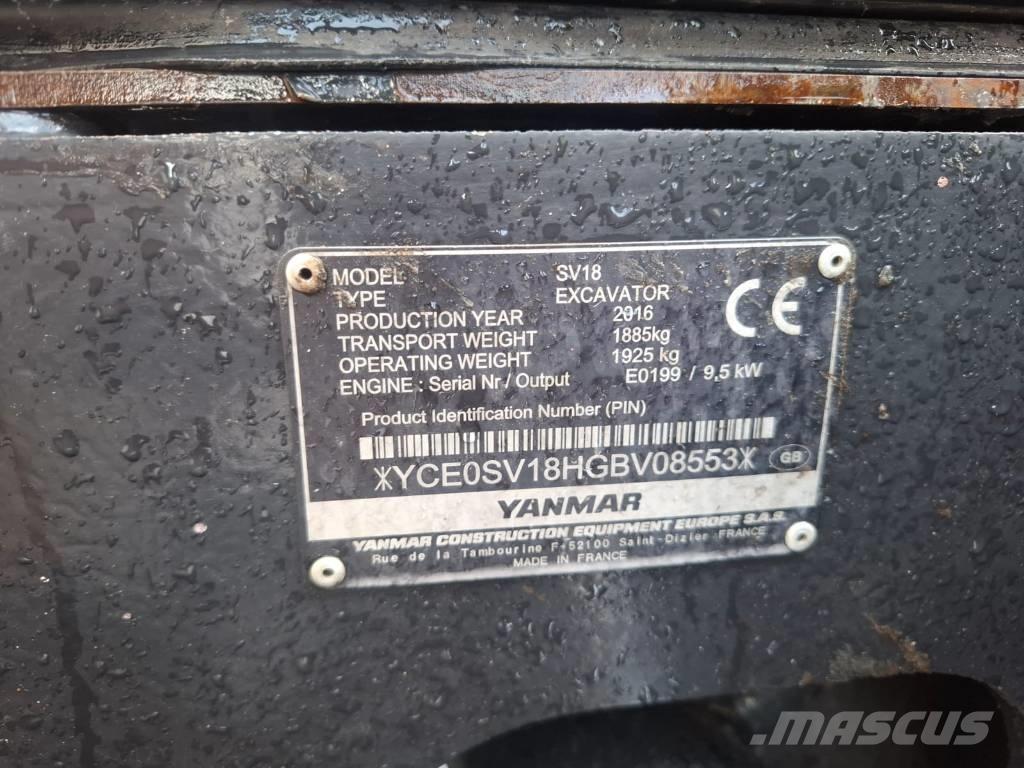 Yanmar SV 18 小型挖土機/掘鑿機<7t(小型挖掘機)