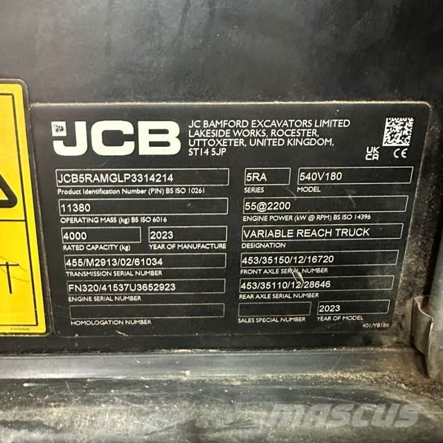 JCB 540-180 伸縮臂操作車