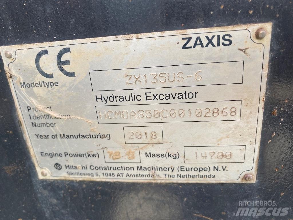 Hitachi ZX 135 US-6 履帶式 挖土機/掘鑿機/挖掘機