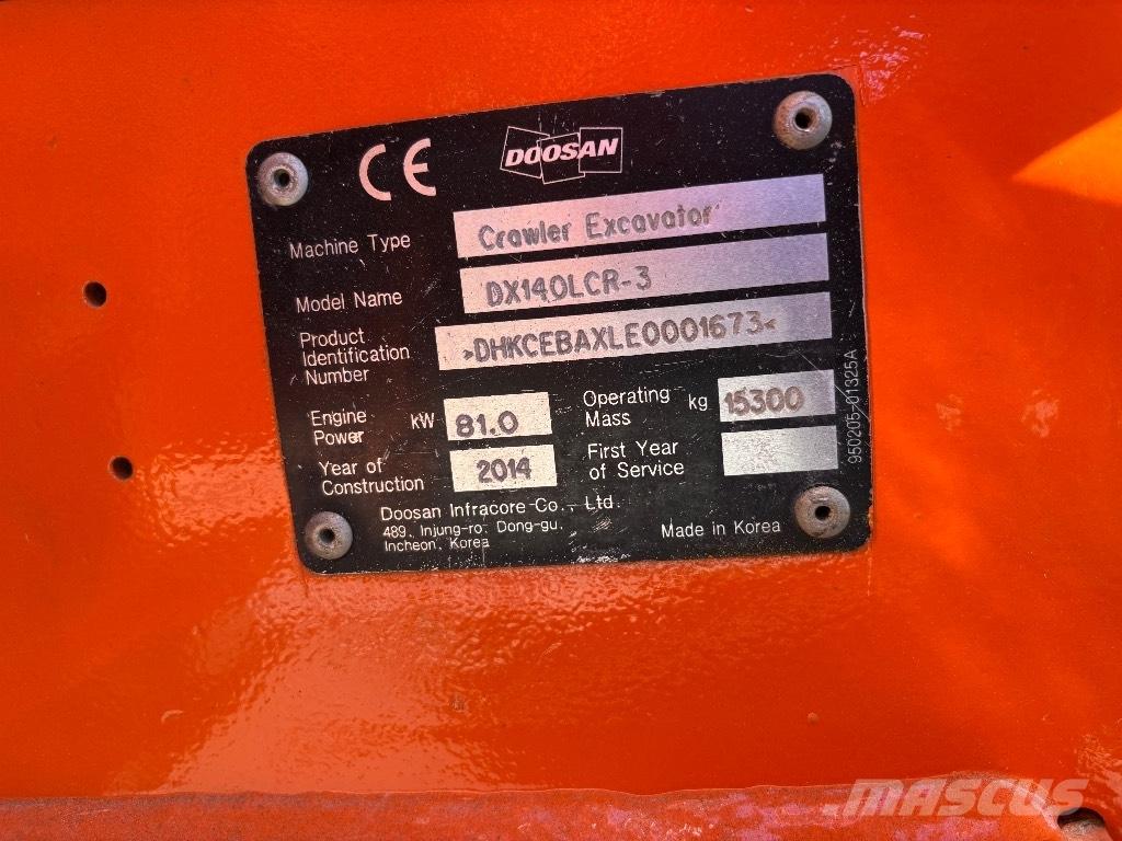 Doosan DX 140 LCR-3 履帶式 挖土機/掘鑿機/挖掘機