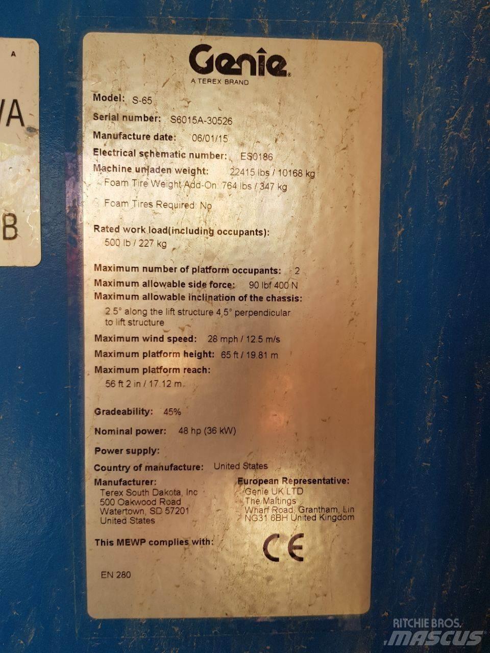 Genie S65 伸縮臂高空作業車
