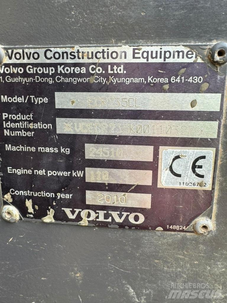 Volvo ECR 235 C L 履帶式 挖土機/掘鑿機/挖掘機