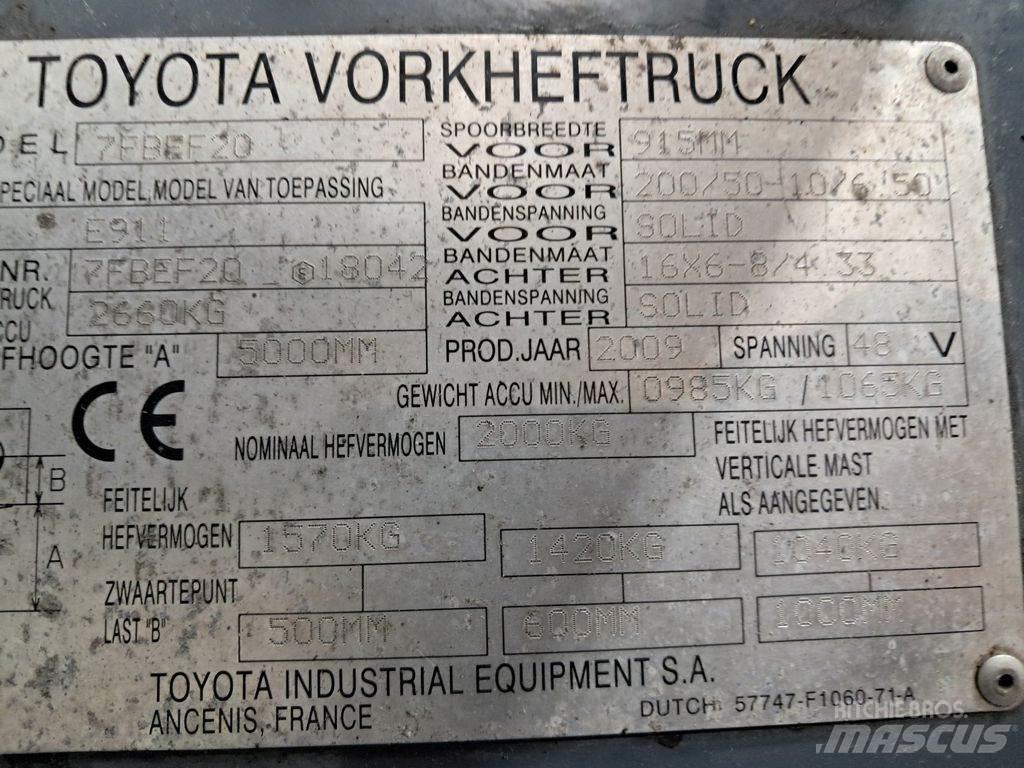Toyota 7FBEF20 電動堆高機