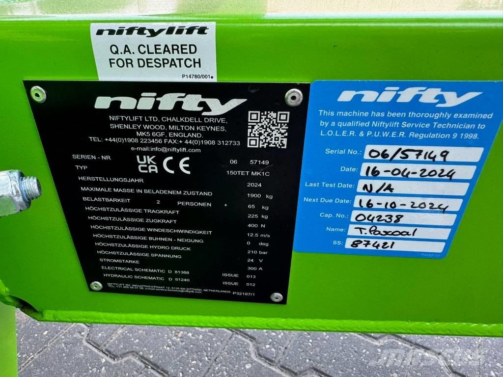 Niftylift 150 TET 拖車裝載高空作業平台