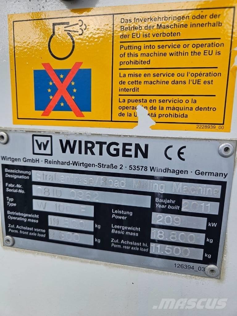 Wirtgen W 100 F 瀝青冷銑刨機/銑床