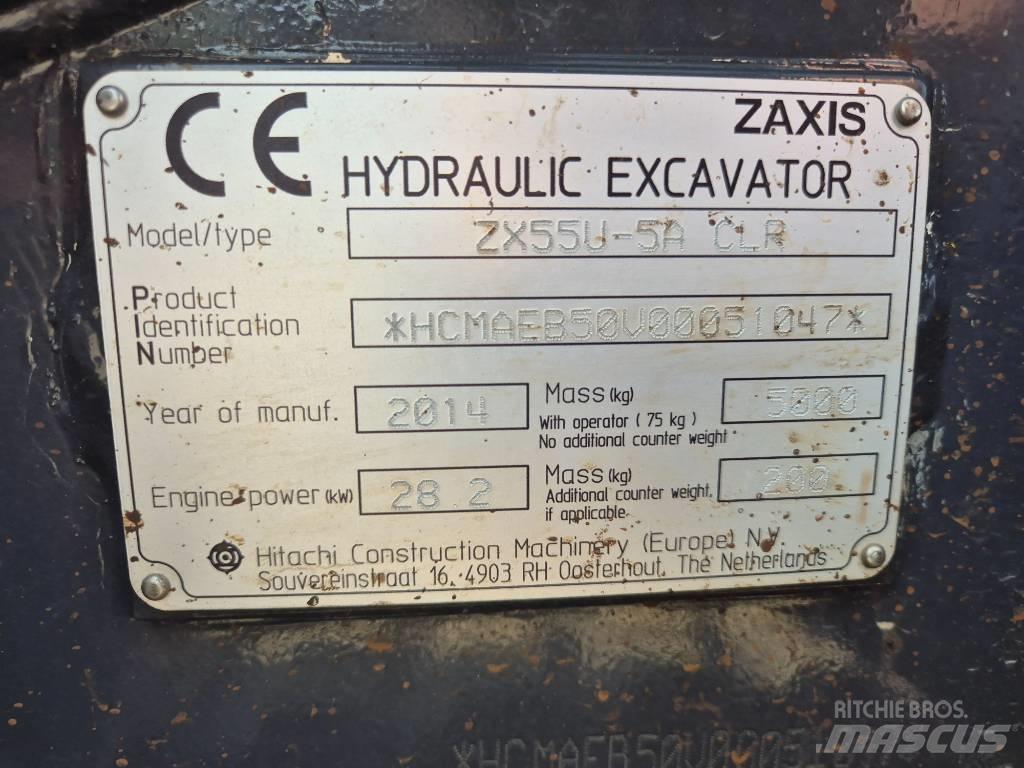 Hitachi ZX55U-5 小型挖土機/掘鑿機<7t(小型挖掘機)