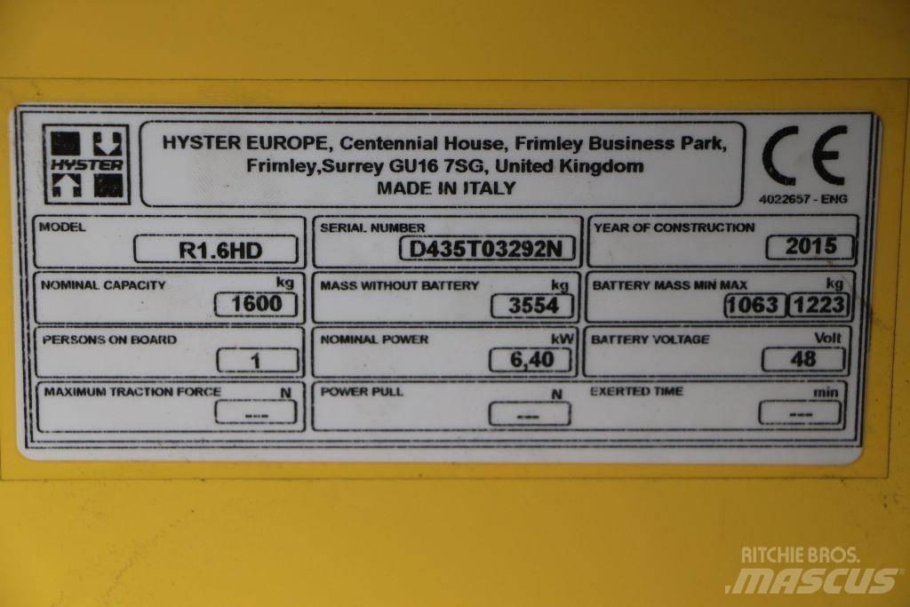 Hyster R 1.6 電動堆高機