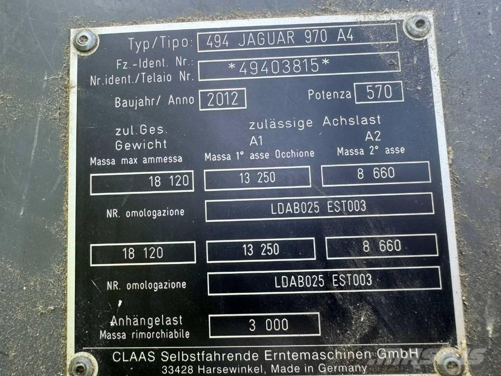 CLAAS Jaguar 970 自走式飼料採集機