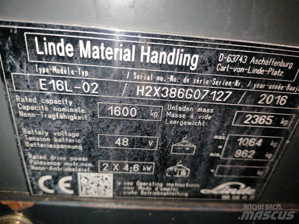 Linde E16L-02 電動堆高機